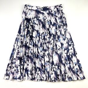 Women’s Time And Tru Blue Abstract Midi Skirt Size Large (12-14)